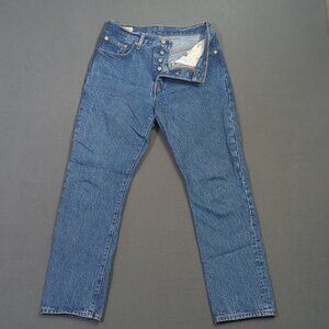Levi's Jeans Women's 27x28 Blue Premium 501 Original Fit Straight Leg Button Fly